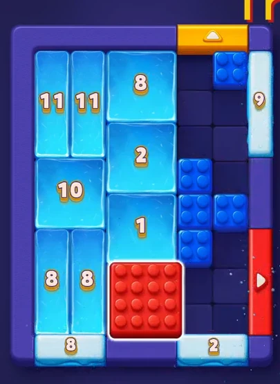 Block Out Level 10 board partway through
