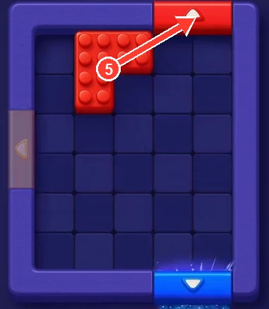 Red L-block heading to the red gate at the top in Block Out Level 2