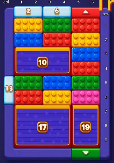Block Out Level 21 board at the start