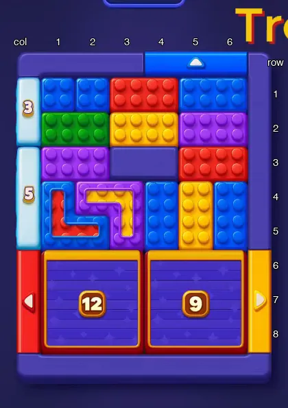 Block Out Level 23 board at the start