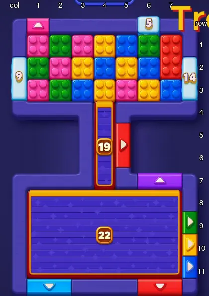 Block Out Level 26 board at the start