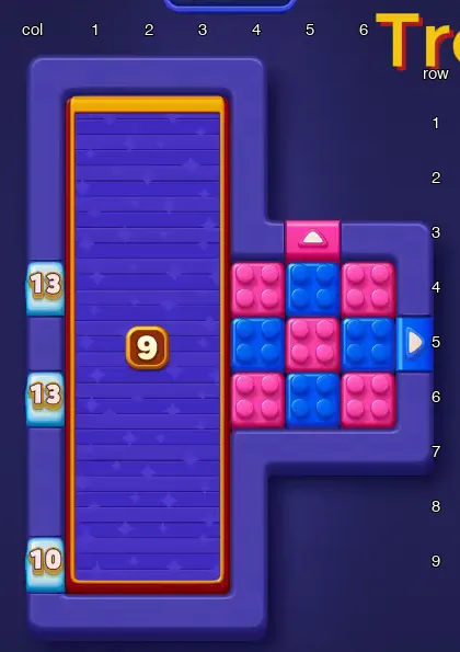 Block Out Level 27 board at the start