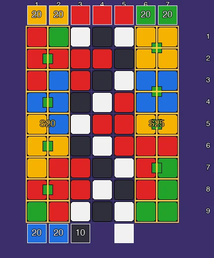 Block Out Level 29 board at the start