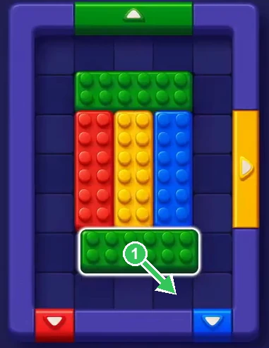 Bottom green bar moved to the bottom-right in Block Out Level 3