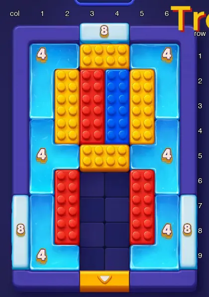 Block Out Level 32 board at the start