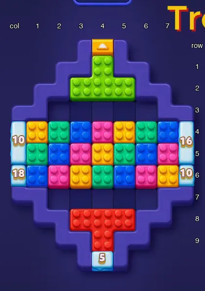 Block Out Level 33 board at the start