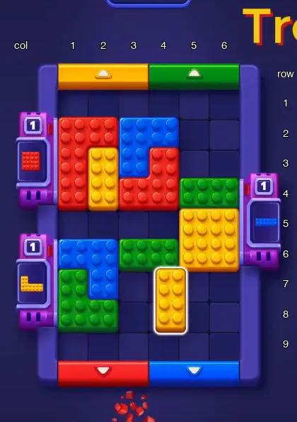Block Out Level 36 board at the start