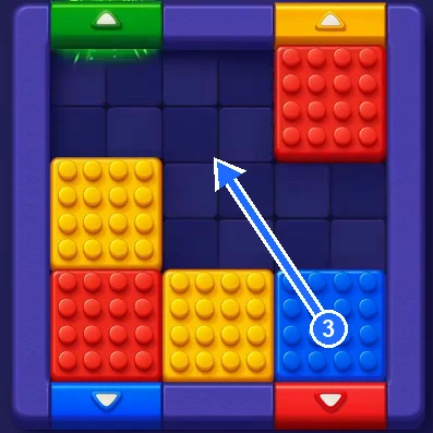Blue block moved up into the middle in Block Out Level 4