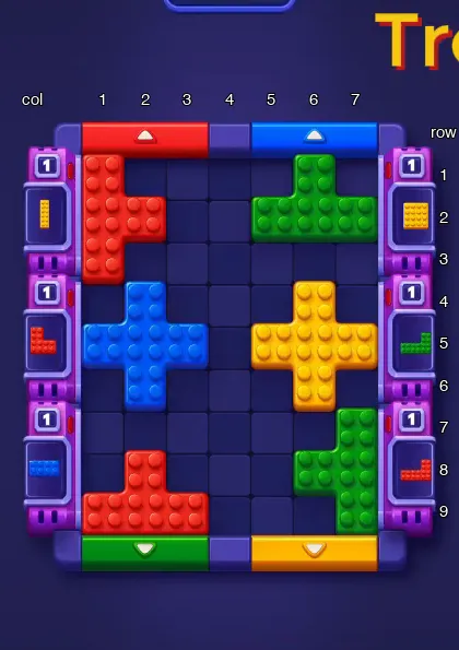 Block Out Level 43 board at the start